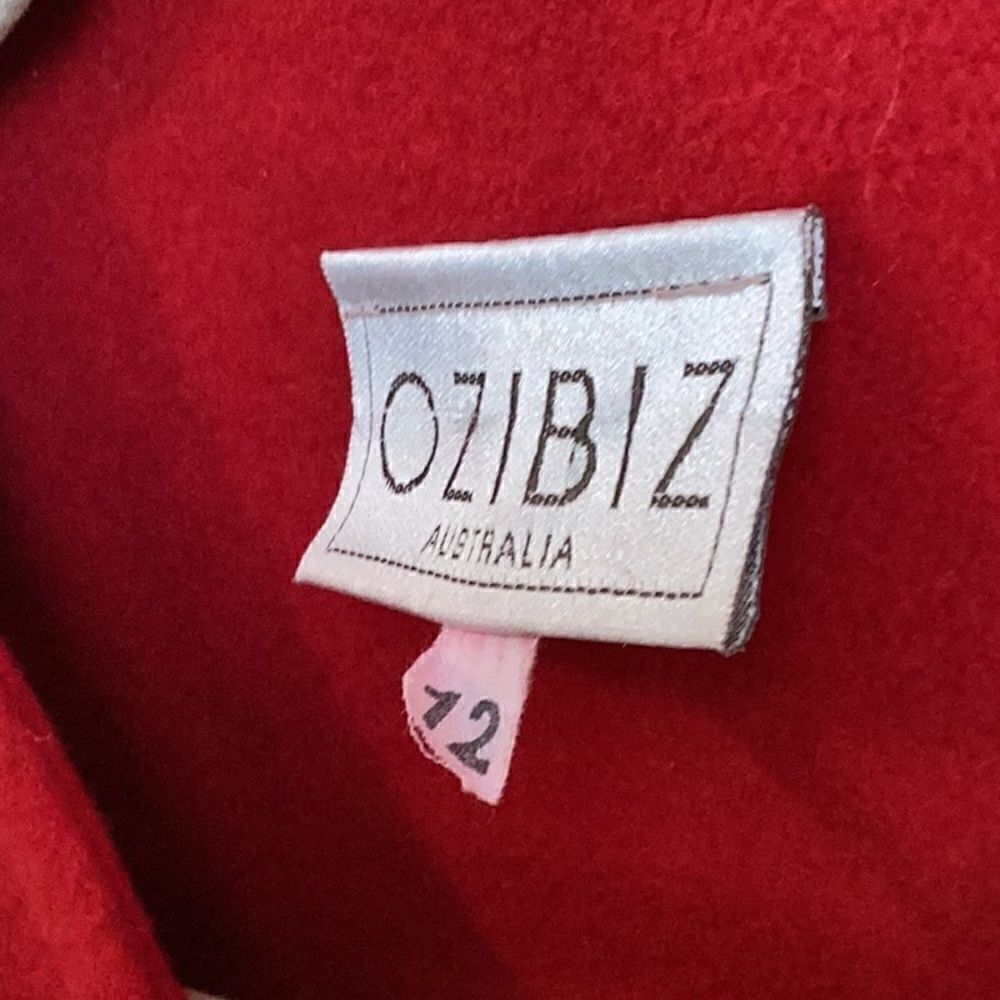 Ozibiz Australia Cashmere Blend Vtg Red Blazer 12 - Picture 4 of 8